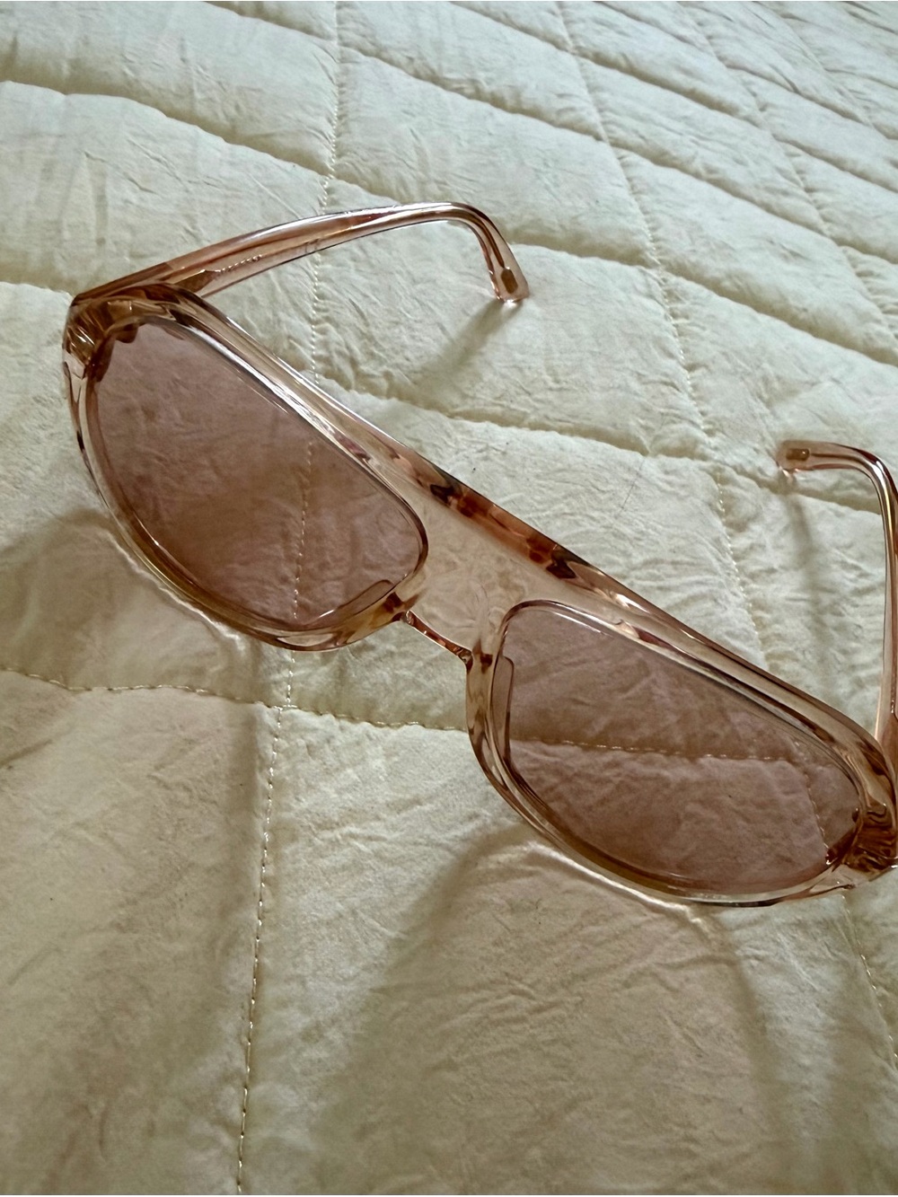 Tom Ford Translucent Pink Aviator Sunglasses - Picture 3 of 3